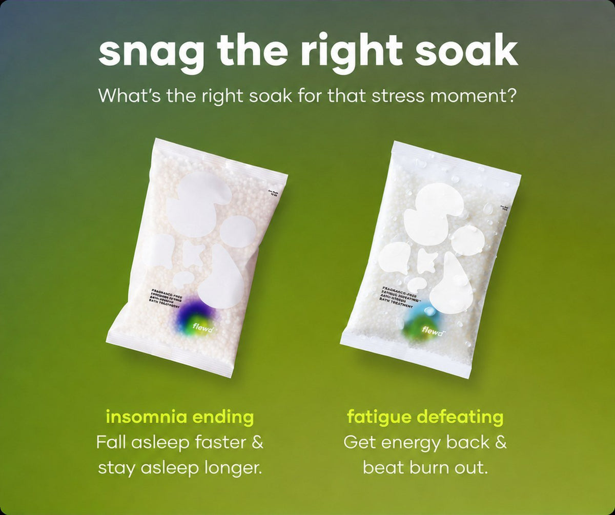 Fragrance-free Insomnia Ending and Fatigue Defeating stresscare bath soak pouches side by side