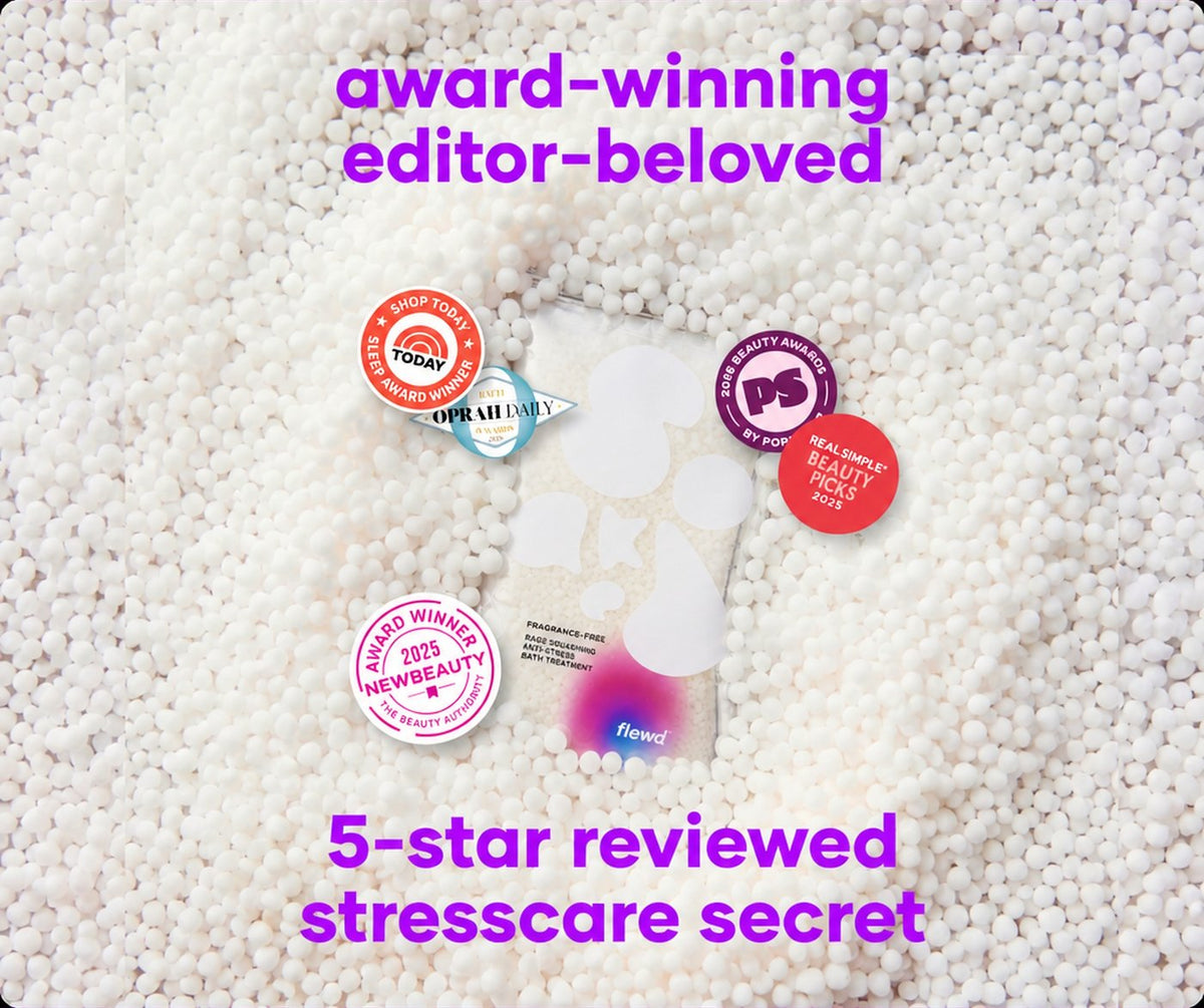 Flewd fragrance-free Nootropic Trio pouch with TODAY, Oprah Daily, PopSugar, Real Simple and NewBeauty badges