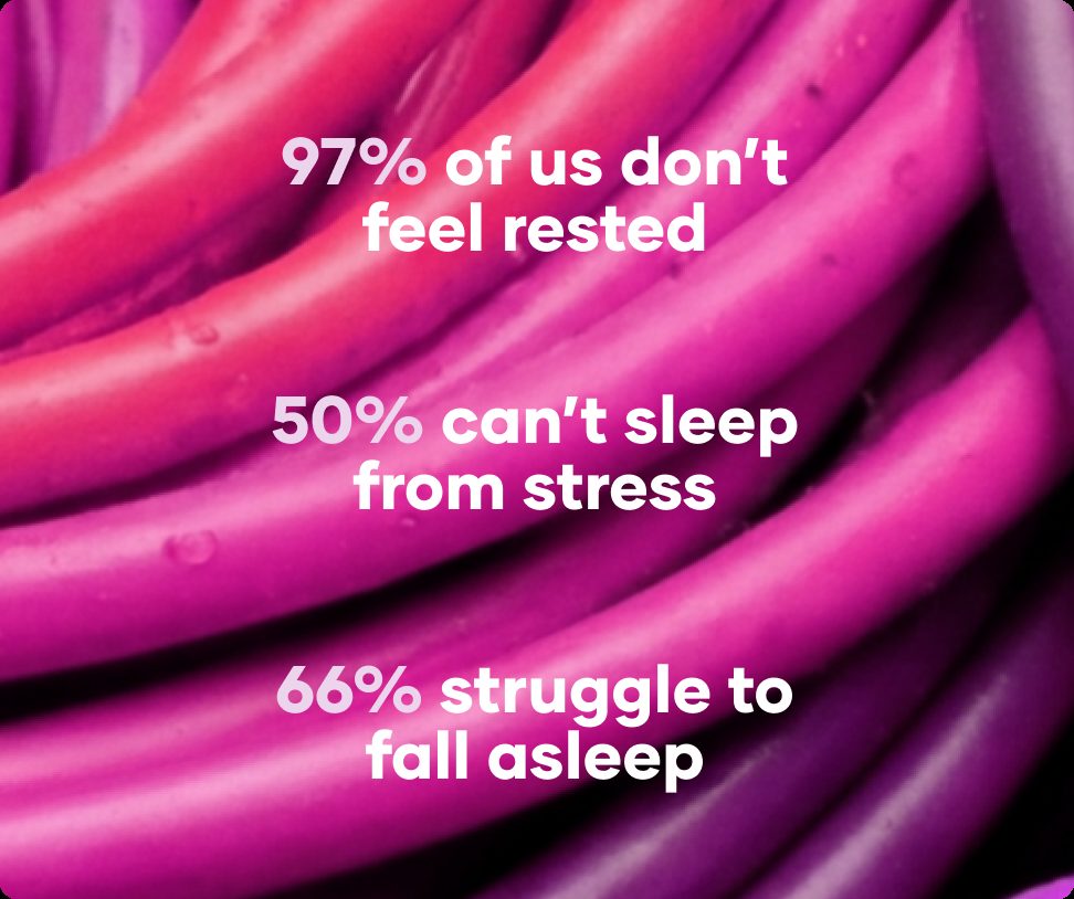 Stress and sleep statistics over pink cables from Flewd