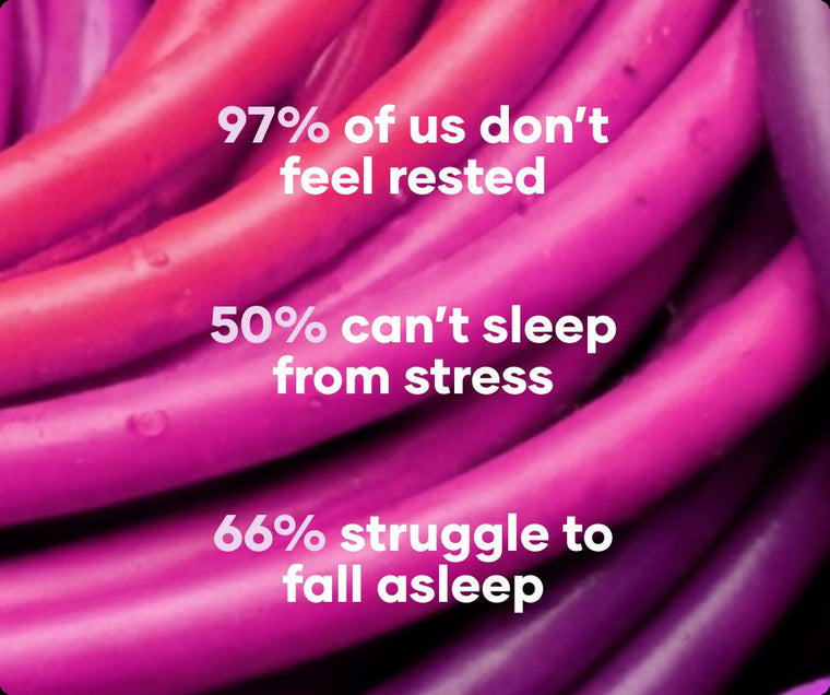 Stress and sleep statistics over pink cables from Flewd