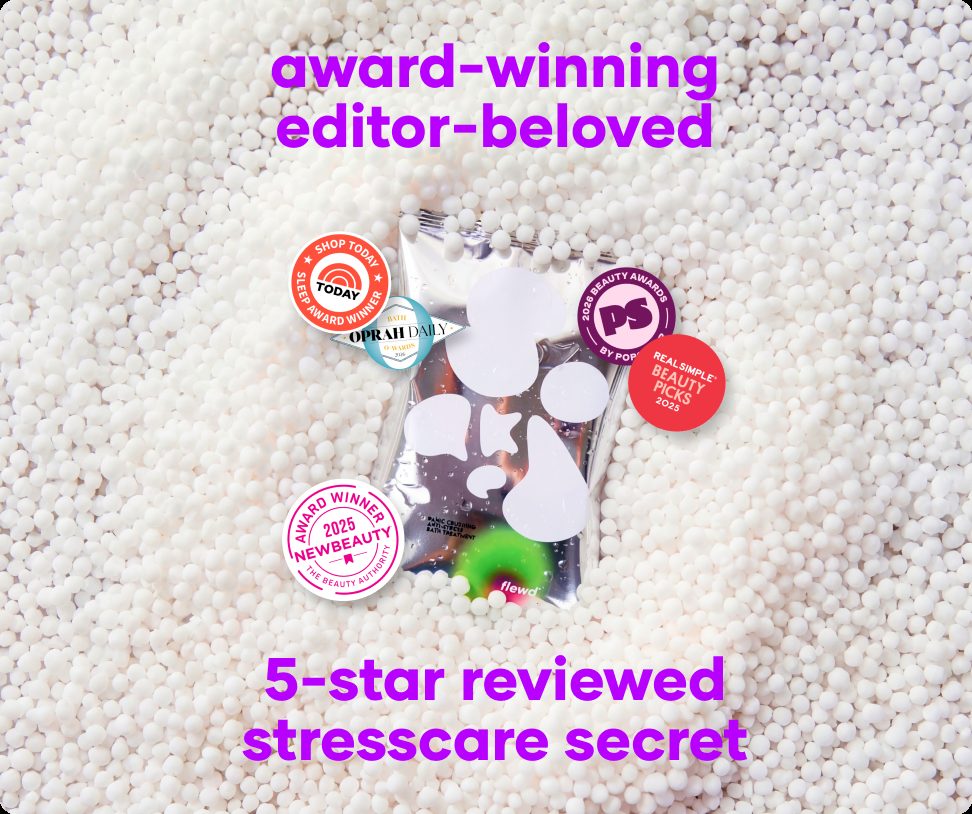 Flewd Panic Crushing stresscare soak with TODAY, Oprah Daily, PopSugar, Real Simple and NewBeauty badges