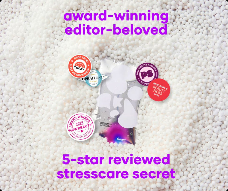 Flewd Rage Squashing stresscare soak with TODAY, Oprah Daily, PopSugar, Real Simple and NewBeauty badges